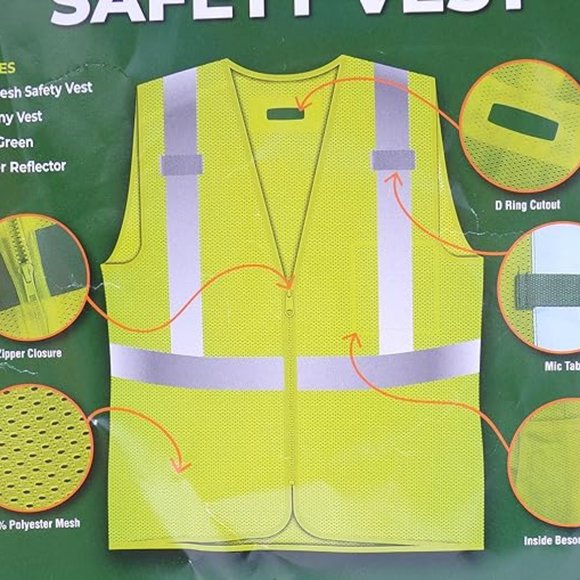 COMFITWEAR High Visibility Safety Vests for Construction (12,2X-LARGE) - Picture 2 of 4